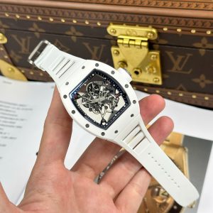 Đồng Hồ Richard Mille Rep 1 1 RM055 Bubba Watson Chế Tác Vỏ Gốm Trắng Xưởng ZF 42,7x49,9mm (1)
