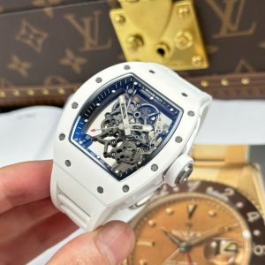 Đồng Hồ Richard Mille Rep 1 1 RM055 Bubba Watson Chế Tác Vỏ Gốm Trắng Xưởng ZF 42,7x49,9mm (1)