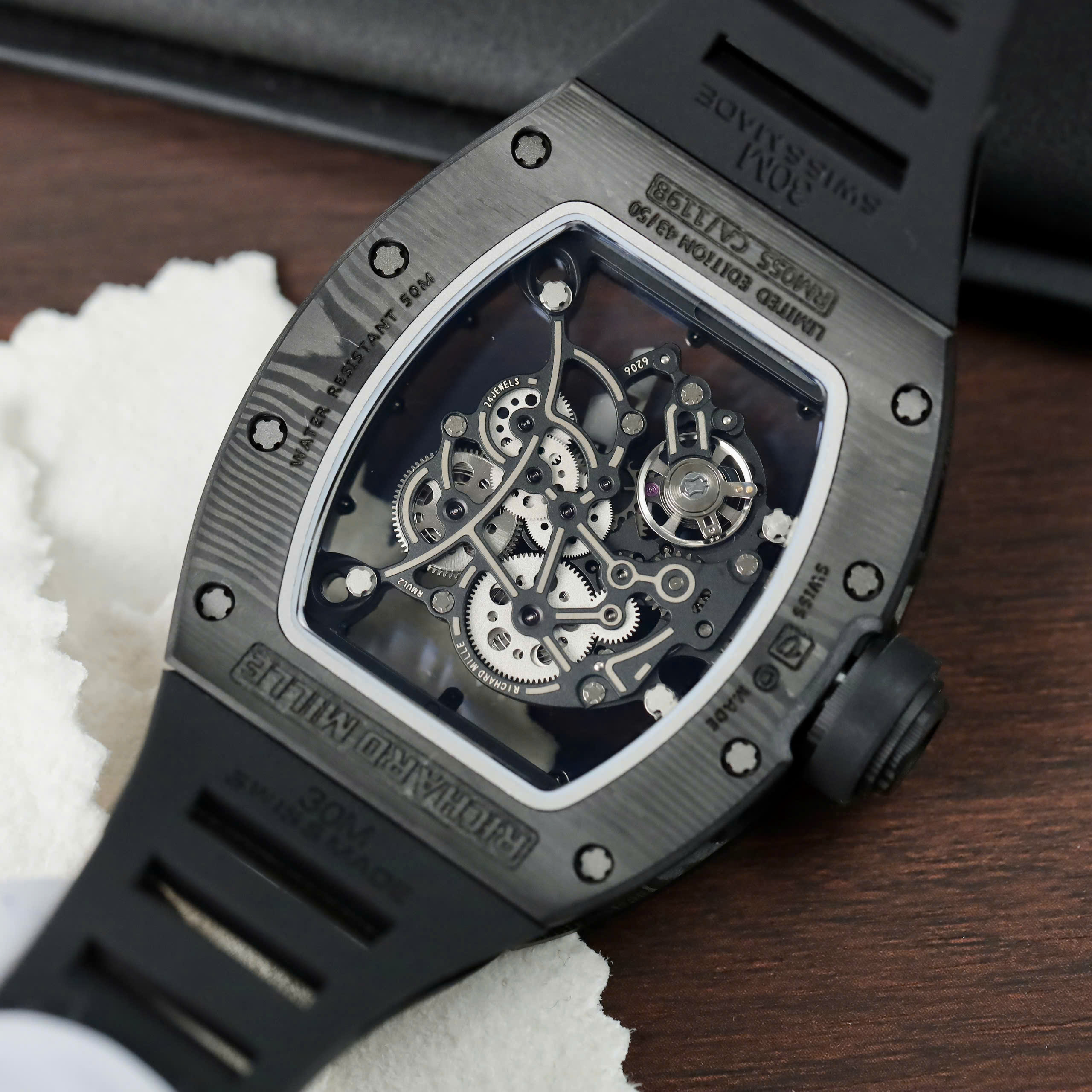 Đồng Hồ Richard Mille Rep 11 RM055 Chế Tác Vỏ Carbon NTPT Nhà Máy BBR Factory 49,9×42,7mm (9) Dong Ho Richard Mille Rep 11 RM055 Che Tac Vo Carbon NTPT Nha May BBR Factory 499×427mm 9