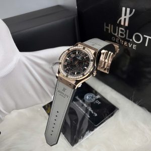 Đồng Hồ Hublot Automatic Nam Cơ Lộ Máy Viền Đính Đá Fake Nhật 42mm (1)