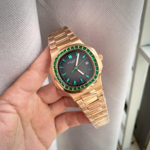 Đồng Hồ Patek Philippe Fake Máy Nhật Nautilus 5723 Màu Vàng Hồng Đính Đá 40mm (8)