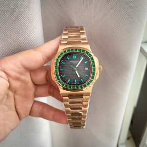 Đồng Hồ Patek Philippe Fake Máy Nhật Nautilus 5723 Màu Vàng Hồng Đính Đá 40mm (8)