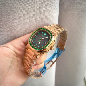 Đồng Hồ Patek Philippe Fake Máy Nhật Nautilus 5723 Màu Vàng Hồng Đính Đá 40mm (8)