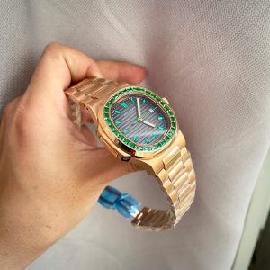 Đồng Hồ Patek Philippe Fake Máy Nhật Nautilus 5723 Màu Vàng Hồng Đính Đá 40mm (8)