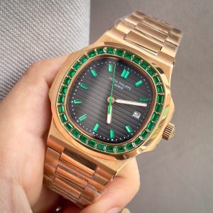 Đồng Hồ Patek Philippe Fake Máy Nhật Nautilus 5723 Màu Vàng Hồng Đính Đá 40mm (8)