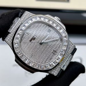 Đồng Hồ Patek Philippe Nam Dây Da Đính Đá Nautilus 5719 Replica Cao Cấp 40mm (2)
