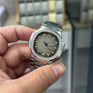 Đồng Hồ Patek Philippe Nautilus 7118 Nữ Đính Đá Mặt Xám Máy Thuỵ Sỹ Xưởng 3K 35,2mm (2)