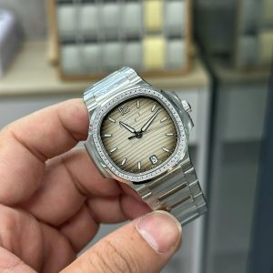 Đồng Hồ Patek Philippe Nautilus 7118 Nữ Đính Đá Mặt Xám Máy Thuỵ Sỹ Xưởng 3K 35,2mm (2)