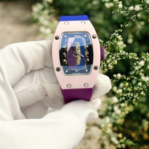 Đồng Hồ Richard Mille RM07-01 Pastel Pink Vỏ Gốm Replica Cao Cấp Nữ 36mm (7)