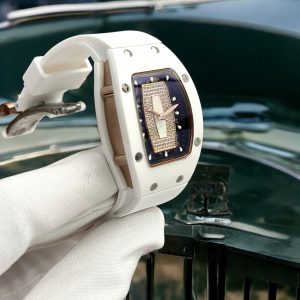 Đồng Hồ Richard Mille Rep 11 RM07 Gốm Trắng Dây Cao Su Máy Cơ Automatic 36mm (1)