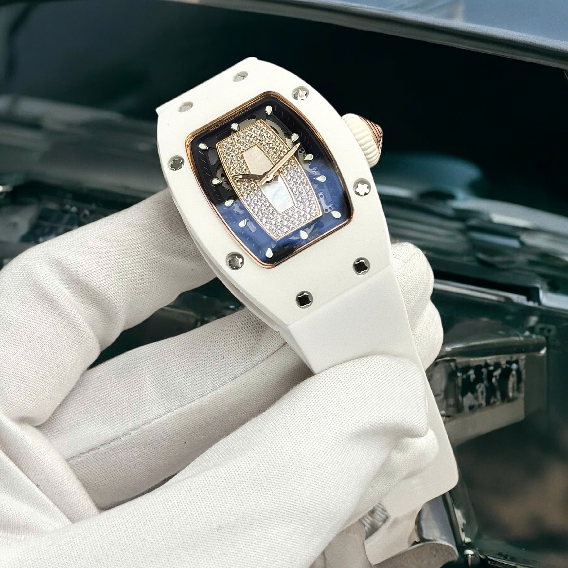 Đồng Hồ Richard Mille Rep 11 RM07 Gốm Trắng Dây Cao Su Máy Cơ Automatic 36mm (4) Đồng Hồ Richard Mille Rep 11 RM07 Gốm Trắng Dây Cao Su Máy Cơ Automatic 36mm (1)