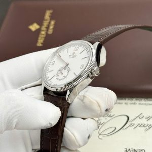 Đồng Hồ Rolex Cellini 1908 Replica Cao Cấp Dây Da Màu Nâu Mặt Trắng 39mm (1)