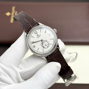 Đồng Hồ Rolex Cellini 1908 Replica Cao Cấp Dây Da Màu Nâu Mặt Trắng 39mm (1)