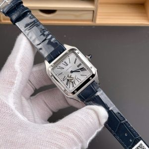 Đồng Hồ Cartier Replica Cao Cấp Santos Dumont WSSA0022 Nam Dây Da Màu Xanh Dương AF 43,5mm (7)