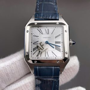 Đồng Hồ Cartier Replica Cao Cấp Santos Dumont WSSA0022 Nam Dây Da Màu Xanh Dương AF 43,5mm (7)