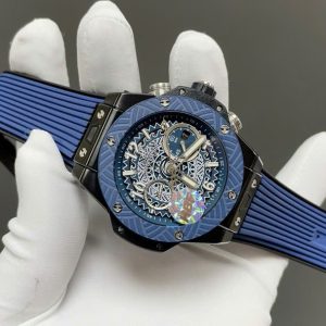 Đồng Hồ Hublot Rep 11 Big Bang Unico 'O Ka Mua Chronograph Dây Cao Su Xưởng HB 45mm (3)