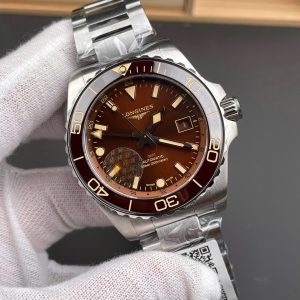 Đồng Hồ Longines Rep 11 HydroConquest Nam Dây Kim Loại Mặt Số Nâu Xưởng AF 41mm (7)