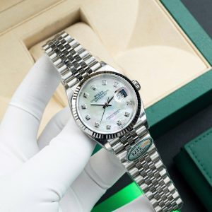 Đồng Hồ Rolex Chế Tác DateJust 126234 Mặt Xà Cừ Khảm Trai Trắng Nhà Máy Clean Nam 36mm (5)