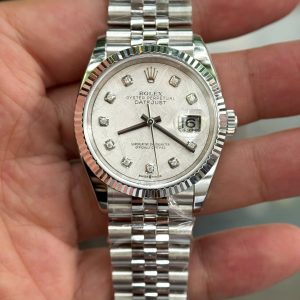 Đồng Hồ Rolex Chế Tác Mặt Số Thiên Thạch Cọc Số Moissanite DateJust 126234 Xưởng Clean 36mm (5)