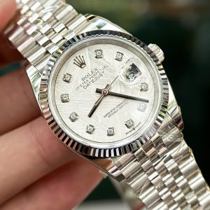 Đồng Hồ Rolex Chế Tác Mặt Số Thiên Thạch Cọc Số Moissanite DateJust 126234 Xưởng Clean 36mm (5)