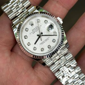 Đồng Hồ Rolex Chế Tác Mặt Số Thiên Thạch Cọc Số Moissanite DateJust 126234 Xưởng Clean 36mm (5)