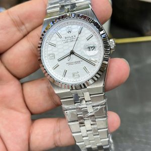 Đồng Hồ Rolex Land-Dweller 127336 Rep 11 Mặt Số Màu Trắng Họa Tiết Tổ Ong 40mm (5)