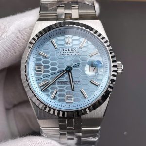 Đồng Hồ Rolex Land-Dweller 127336 Rep 11 Mặt Số Xanh Băng Họa Tiết Tổ Ong 40mm (6)