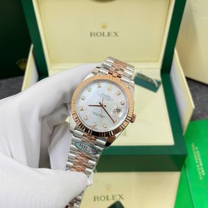 Dong Ho Rolex Rep 1 1 DateJust 126331 Mat So Kham Trai Trang Nha May Clean 41mm 5