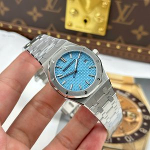 Đồng Hồ Audemars Piguet Royal Oak 77450 Nữ Dây Thép Máy Cơ Mặt Xanh Băng OMF 34mm (6)