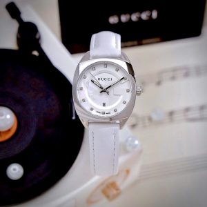 Đồng Hồ Gucci GG2570 Diamond Super Fake Cao Cấp Dây Da Màu Trắng Máy Pin (5)