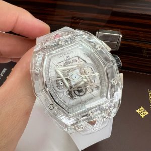 Đồng Hồ Hublot Fake Cao Cấp Big Bang Sang Bleu Vỏ Trong Suốt Máy Cơ Nhật 45mm (2)