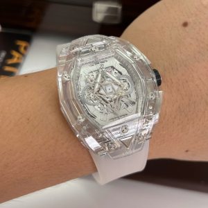 Dong Ho Hublot Fake Cao Cap Big Bang Sang Bleu Vo Trong Suot May Co Nhat 45mm 4