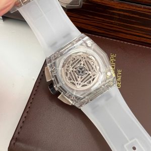 Dong Ho Hublot Fake Cao Cap Big Bang Sang Bleu Vo Trong Suot May Co Nhat 45mm 7