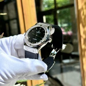 Đồng Hồ Hublot Nam Đính Đá Máy Cơ Thuỵ Sỹ Màu Đen Chế Tác Xưởng HB 42mm (2)