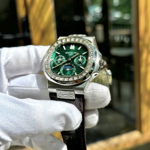 Đồng Hồ Patek Philippe Nautilus 5740G Chế Tác Nam Đính Đá Mặt Xanh Lá Cây 40mm (6)
