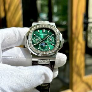 Đồng Hồ Patek Philippe Nautilus 5740G Chế Tác Nam Đính Đá Mặt Xanh Lá Cây 40mm (6)