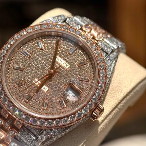 Đồng Hồ Rolex DateJust 126331 Chế Tác Bọc Vàng Thật Đính Full Đá Moissanite 41mm (4)