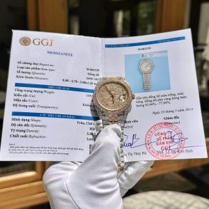 Đồng Hồ Rolex DateJust 126331 Chế Tác Bọc Vàng Thật Đính Full Đá Moissanite 41mm (4)