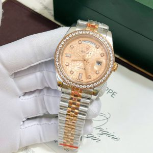 Đồng Hồ Rolex DateJust Fake Máy Nhật Đính Đá Mặt Vi Tính Demi 38-41mm (1)