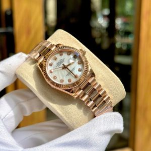 Đồng Hồ Rolex Datejust 278285RBR Nữ Đính Đá Mặt Xà Cừ Replica Cao Cấp 31mm (1)