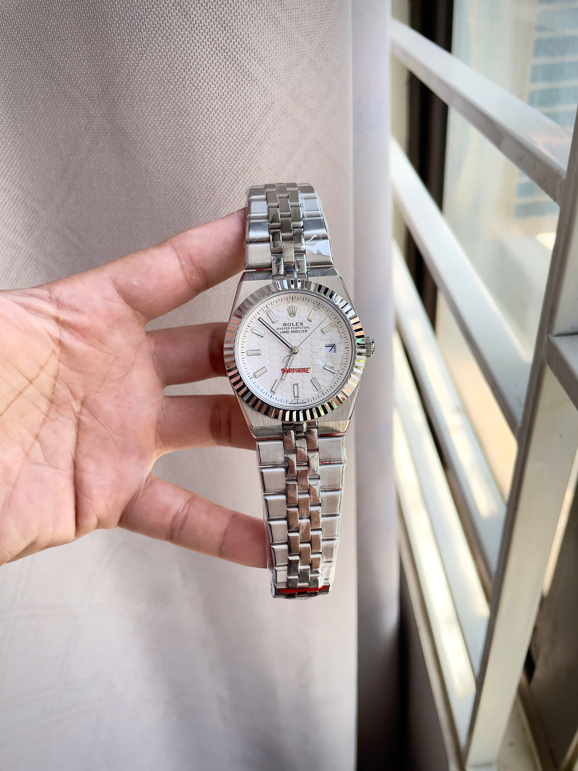 Đồng Hồ Rolex Land-Dweller Automatic Máy Cơ Nhật Fake Mặt Số Tổ Ong 40mm (2) Đồng Hồ Rolex Land-Dweller Automatic Máy Cơ Nhật Fake Mặt Số Tổ Ong 40mm (2)