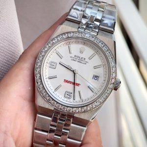 Đồng Hồ Rolex Land-Dweller Automatic Nam Đính Đá Máy Cơ Nhật Mặt Trắng 40mm (8)