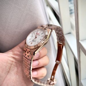 Dong Ho Rolex Land Dweller Fake Cao Cap Mau Vang Hong Hoa Tiet To Ong 40mm 5