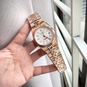 Đồng Hồ Rolex Land-Dweller Fake Cao Cấp Màu Vàng Hồng Hoạ Tiết Tổ Ong 40mm (7)