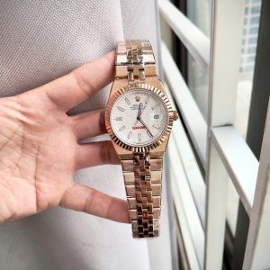 Đồng Hồ Rolex Land-Dweller Fake Cao Cấp Màu Vàng Hồng Hoạ Tiết Tổ Ong 40mm (7)