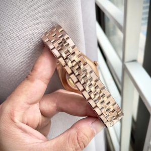 Đồng Hồ Rolex Land-Dweller Fake Cao Cấp Màu Vàng Hồng Mặt Trắng Máy Nhật 40mm (6)