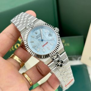 Đồng Hồ Rolex Land-Dweller Fake Cao Cấp Máy Cơ Nhật Mặt Xanh Băng Tổ Ong 40mm (4)