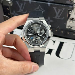 Đồng Hồ Vacheron Constantin Overseas Dual Time 47450 Dây Cao Su Mặt Xám 9F 42mm (5)