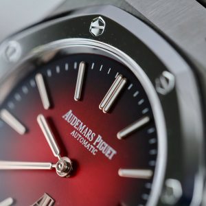 Đồng Hồ Audemars Piguet Chế Tác Royal Oak Extra-thin Jumbo 16202 Mặt Màu Đỏ Đô Nhà Máy ZF 39mm (2)