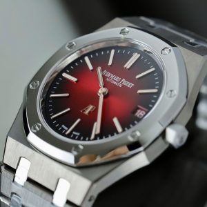 Đồng Hồ Audemars Piguet Chế Tác Royal Oak Extra-thin Jumbo 16202 Mặt Màu Đỏ Đô Nhà Máy ZF 39mm (2)